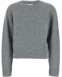 Allude - Crew Neck Sweater With Ribbed Design - Lyst