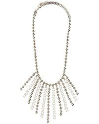 Alessandra Rich - Crystal And Chain Necklace With Fringes Necklaces - Lyst