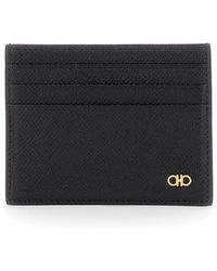Ferragamo - Card Holder With Micro Gancini On The Front And Logo Lettering On The Rear - Lyst