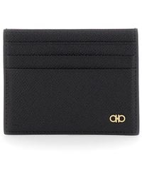 Ferragamo - Card Holder With Micro Gancini On The Front And Logo Lettering On The Rear - Lyst