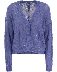 Peserico - Ribbed Cardigan With Sequins - Lyst