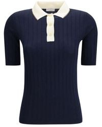 Brunello Cucinelli - Blue Wool Oves Aries Polo Shirt - Lyst