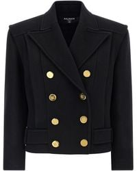 Balmain - Double-Breasted Coat Coats And Trench Coats - Lyst