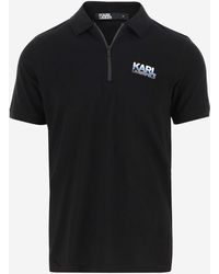 Karl Lagerfeld - Stretch Cotton Polo Shirt With Logo - Lyst