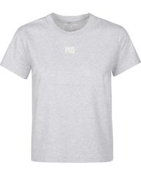 T By Alexander Wang - Puff Logo Bound Neck Essential Shrunk T-Shirt - Lyst