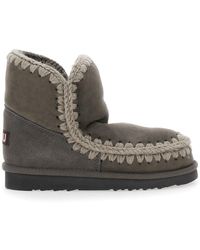 Mou - Eskimo Ankle Boots With Crochet Details And Logo Patch On The Rear - Lyst