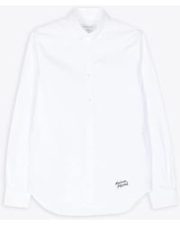 Maison Kitsuné - Handwritting Casual Bd Shirt Cotton Long Sleeves Shirt With Logo Embroidery - Lyst