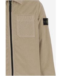 Stone Island - Stretch Cotton Blend Velvet Shirt - Lyst