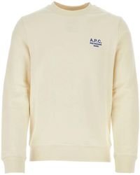 A.P.C. - Cream Cotton Rider Sweatshirt - Lyst
