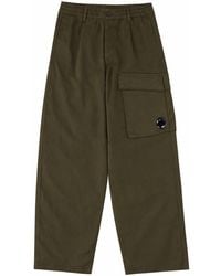 C.P. Company - Cargo Trousers With Patch Logo Cotton - Lyst
