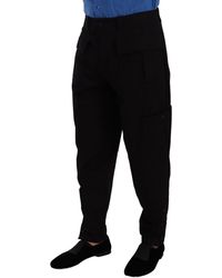 Dolce & Gabbana - Black Cotton Stretch Tapered Cargo Pants - Lyst