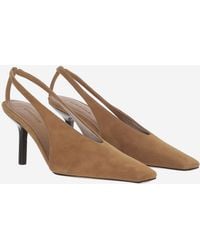ARMARIUM - Suede Slingback With Square Toe Leather Shoe - Lyst