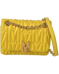 Moschino - Logo Plaque Quilted Shoulder Bag - Lyst