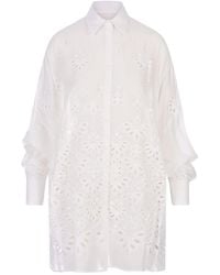 Ermanno Scervino - Over Shirt With Sangallo Lace - Lyst