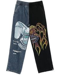 Amiri - Graphic Print Jeans With Elasticated Waistband Cotton: 100. Loose-Fit - Lyst