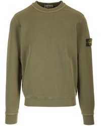 Stone Island - Sweatshirt Made Of Organic Cotton Fleece - Lyst