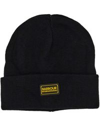 Barbour - Logo Patch Ribbed Beanie - Lyst