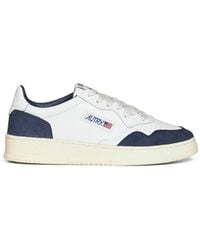 Autry - Leather And Suede Medalist Low Sneakers - Lyst