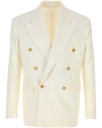 Versace - Ivory Wool Blazer - Lyst