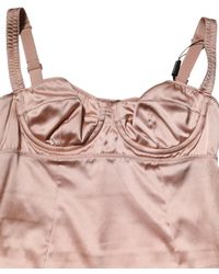Dolce & Gabbana - Blush Silk Satin Bustier Midi Bodycon Dress - Lyst