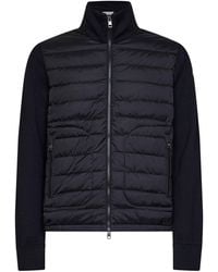 Moncler - Wool Blend Zip-Up Padded Cardigan - Lyst