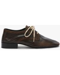 Dries Van Noten - Derby Lacé En Cuir Tan Flat Shoes - Lyst