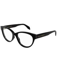 McQueen - Eyeglasses Cat Eye Full Rim, Shiny Frame And Clear Demo Lens Am0359O001 Default Title - Lyst