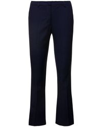 PT01 - Blue Cropped Flared Jaine Pants In Viscose - Lyst