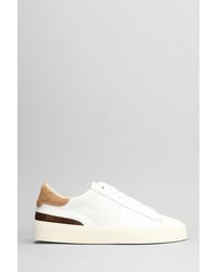 Date - Sonica Sneakers In White Suede And Leather - Lyst