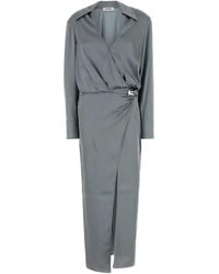 The Attico - Dark Satin Dress - Lyst