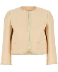 Valentino Garavani - Cream Crepe Couture Blazer - Lyst
