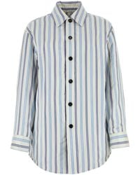 Bottega Veneta - Embroidered Silk Oversize Padded Shirt - Lyst
