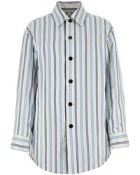 Bottega Veneta - Embroidered Silk Oversize Padded Shirt - Lyst