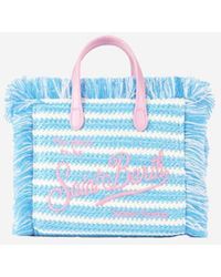Mc2 Saint Barth - Mini Vanity Straw Bag With Embroidery And Stripes - Lyst
