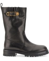 Versace - Mid-Calf Boots With Polished Finish - Lyst