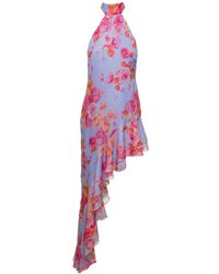 ANDAMANE - Asymmetric Halerneck Dress With Floral Print - Lyst