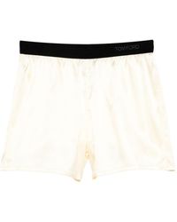 Tom Ford - Pale Lemon Elasticated Logo Shorts - Lyst