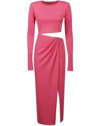 ANDAMANE Gia Cut Out Midi Dress - Pink