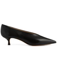 Le Monde Beryl - Babouche Kitten Heel Smooth Calf Leather Pointed Pumps With Kitten Heel - Lyst