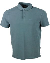 Armani Exchange - 3-Button Short-Sleeved Pique Cotton Polo Shirt With Logo Embroidered On The Chest - Lyst