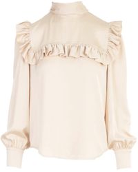 See By Chloé L/s Shirt W/scarf On Neck - Natural