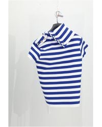 Celine - High-Neck Top-Royal/Royal Cotton Tops - Lyst