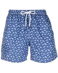 Fedeli - Swim Shorts With Light Dolphin Pattern - Lyst