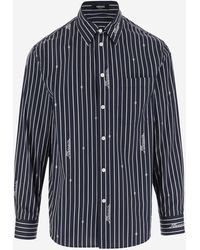 Versace - Nautical Stripe Pattern Cotton Shirt - Lyst