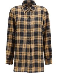 Pinko - Barbellino Check Pattern Shirt Cammello/Nero - Lyst