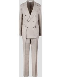 Tagliatore - Linen Double-Breasted Tailored Suit - Lyst