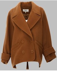 Chloé - Wool Coat, Short Double-Breasted, Trench & Raincoats - Lyst