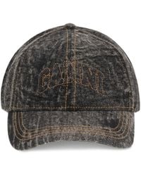 Ganni - Denim Baseball Hat - Lyst