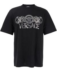 Versace - T-Shirt With Printed Logo - Lyst