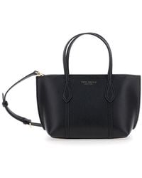 Tory Burch - 'Perry' Handbag With Adjustable And Removable Shoulder Strap And Embossed Logo Lettering On The Front - Lyst